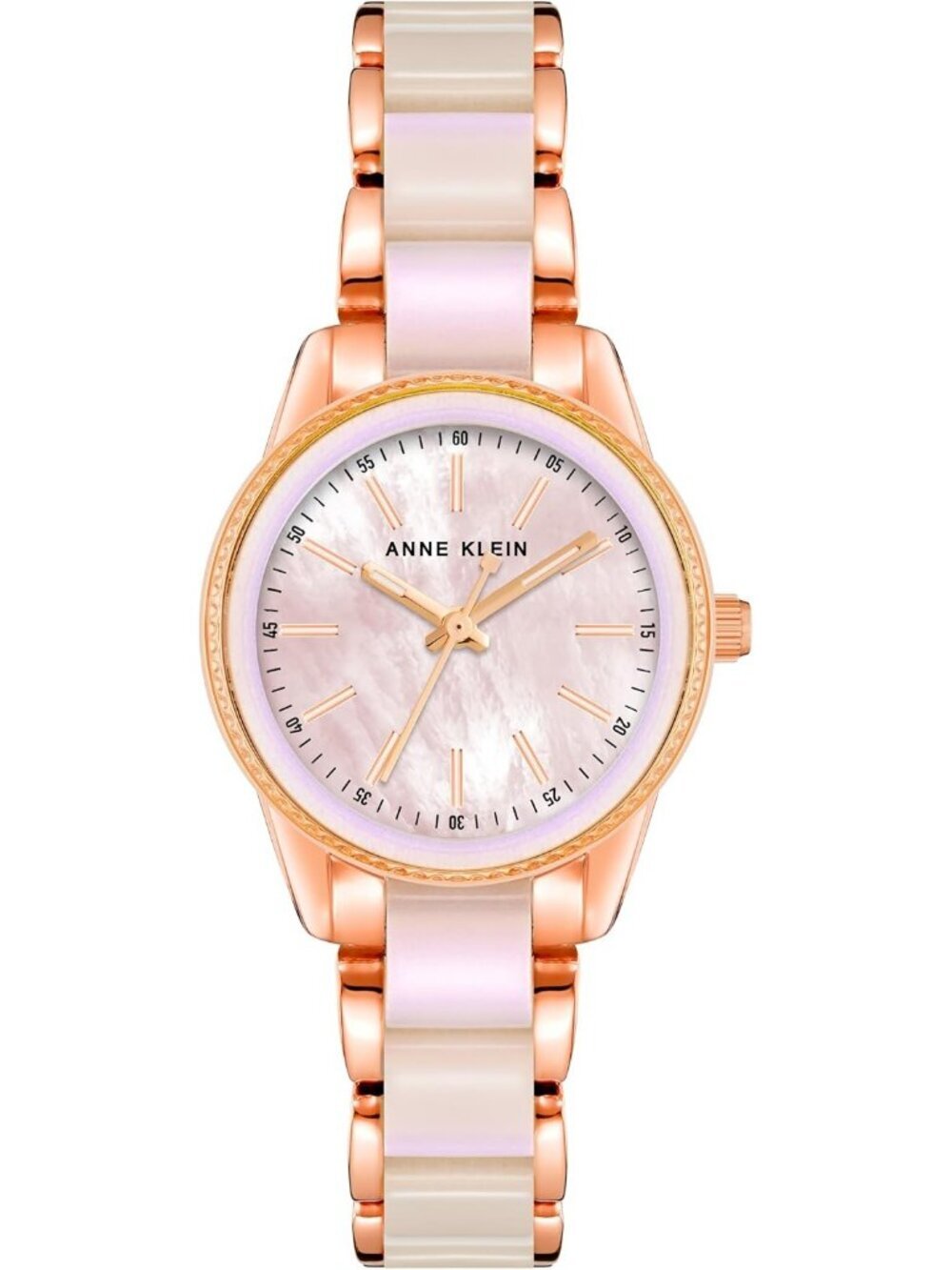 Anne Klein Women's Rose Gold Pink Analog Quartz Resin Bracelet Luxury Watch